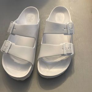 White sandals